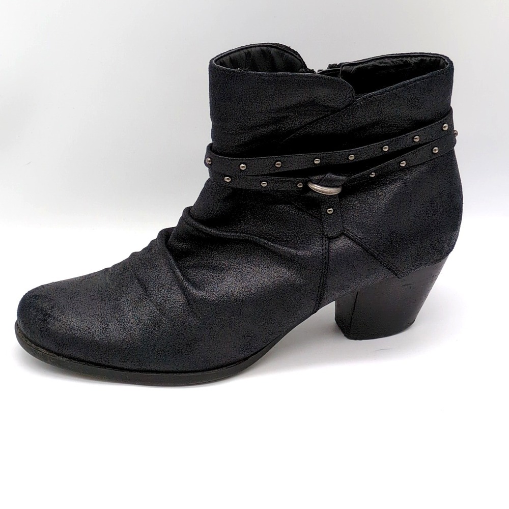 Baretraps Shoes Womens‎ Rainly Black 11 Biker Boots Studded Ankle Side Zip
